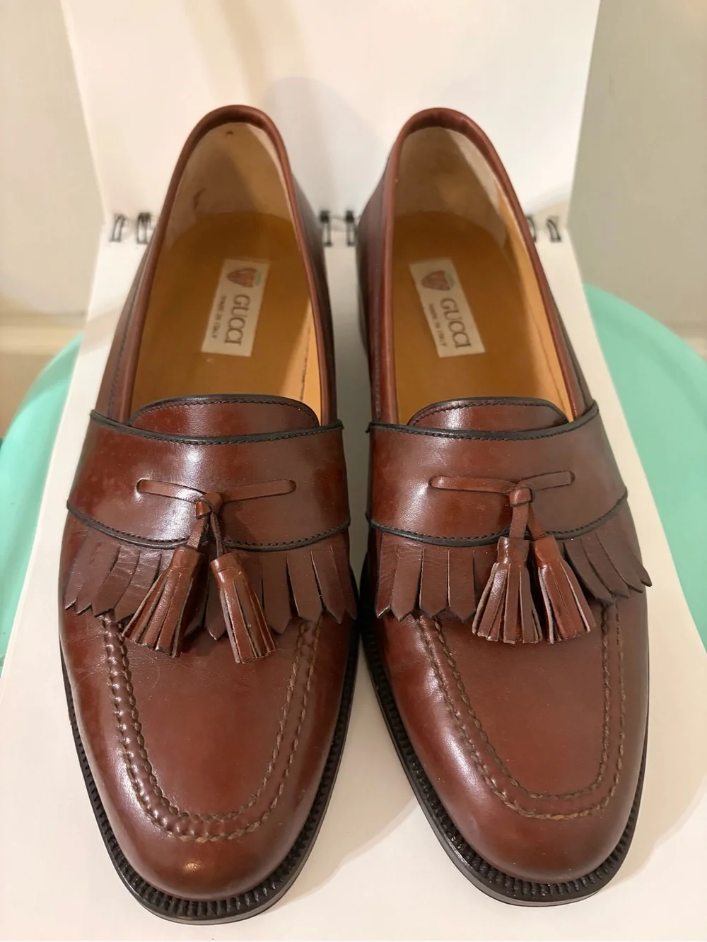 Vintage Gucci Men’s Brown Leather Tassel Loafers Size 40.5